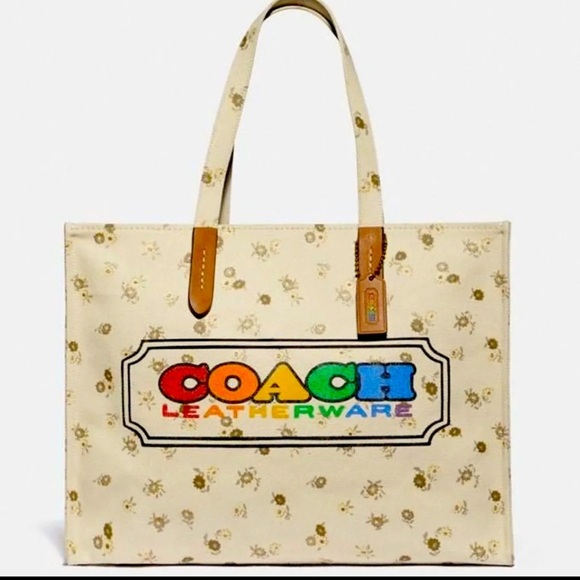 Coach Rainbow Canvas Large Tote New with Tags​ - Picture 5 of 9